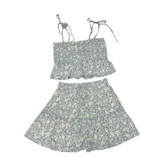 Paper Crane Dresses & Skirts - Paper Crane Set Women’s Size Large Floral Tiered Mini Skirt & Smocked Peplum Top